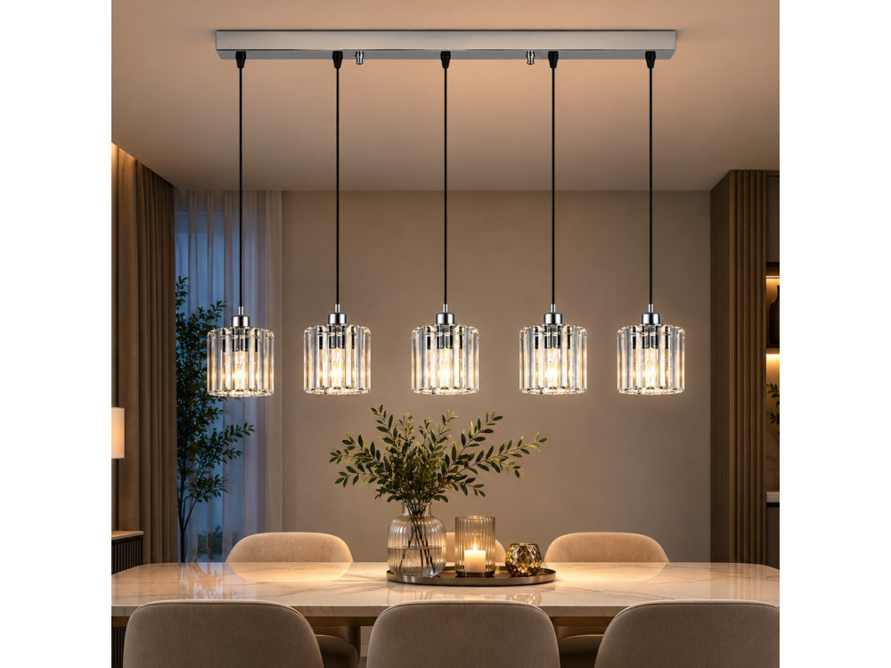 "Yakops" Metal Chandelier - 85 x 13 x 100 cm - Gray
