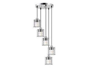 "Yakops" Metal Chandelier - 47 x 47 x 105 cm - Gray