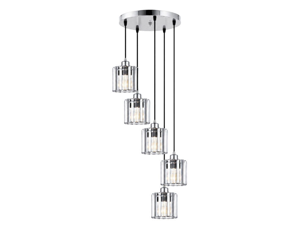 "Yakops" Metal Chandelier - 47 x 47 x 105 cm - Gray