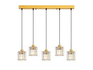 "Yakops" Metal Chandelier - 85 x 13 x 100 cm - Yellow