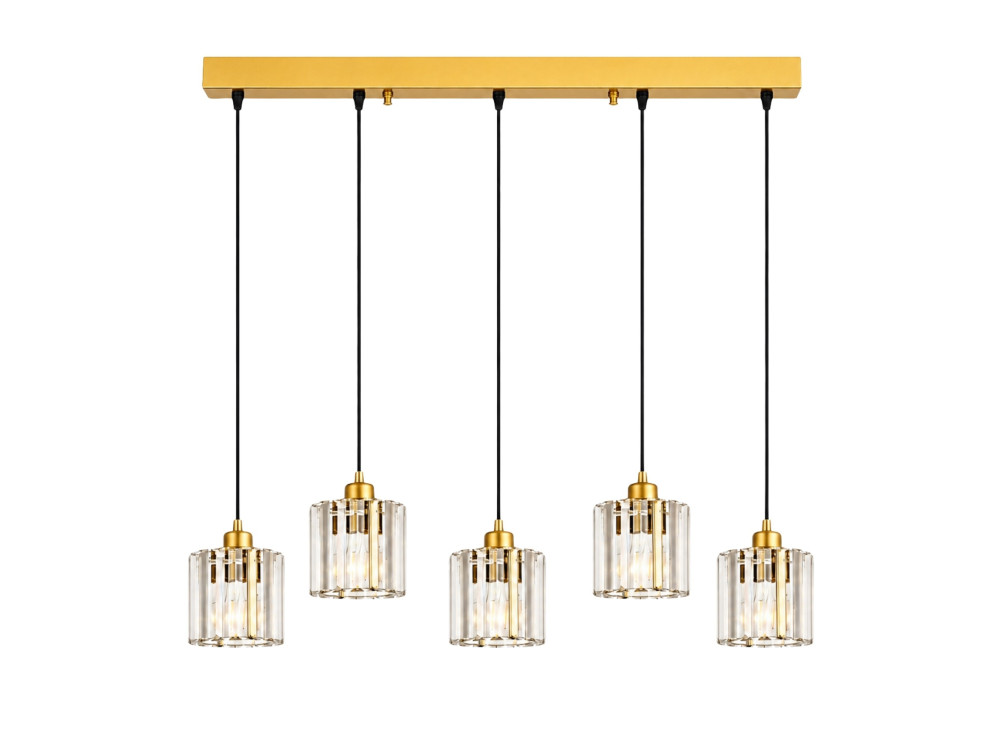 "Yakops" Metal Chandelier - 85 x 13 x 100 cm - Yellow