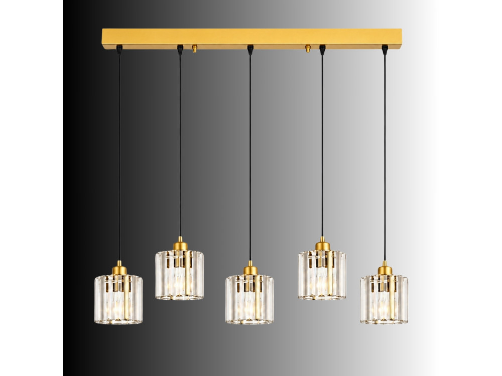 "Yakops" Metal Chandelier - 85 x 13 x 100 cm - Yellow