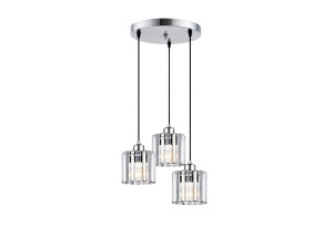 "Yakops" Metal Chandelier - 37 x 37 x 85 cm - Gray
