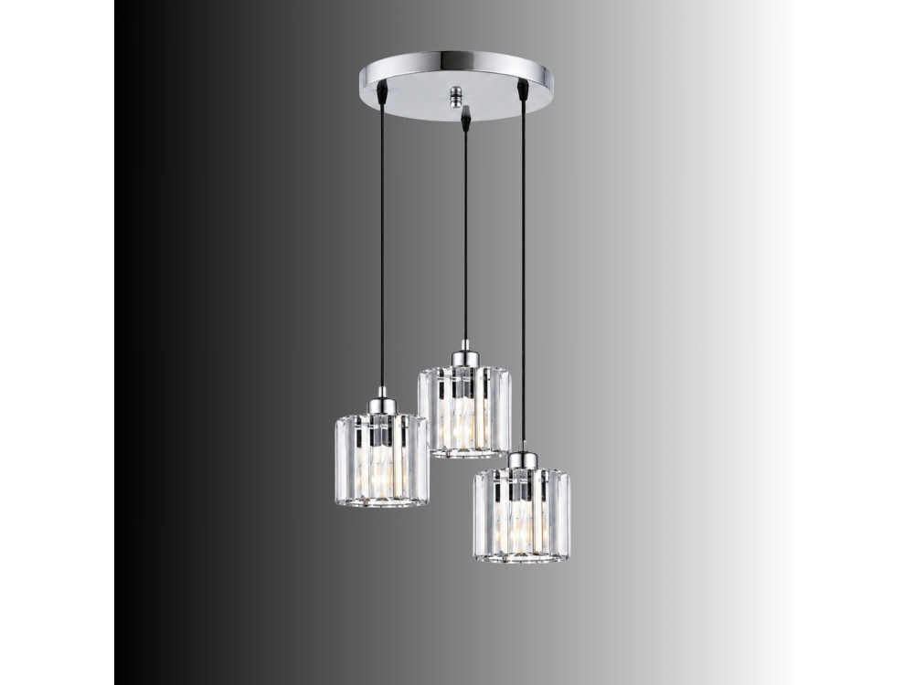 "Yakops" Metal Chandelier - 37 x 37 x 85 cm - Gray