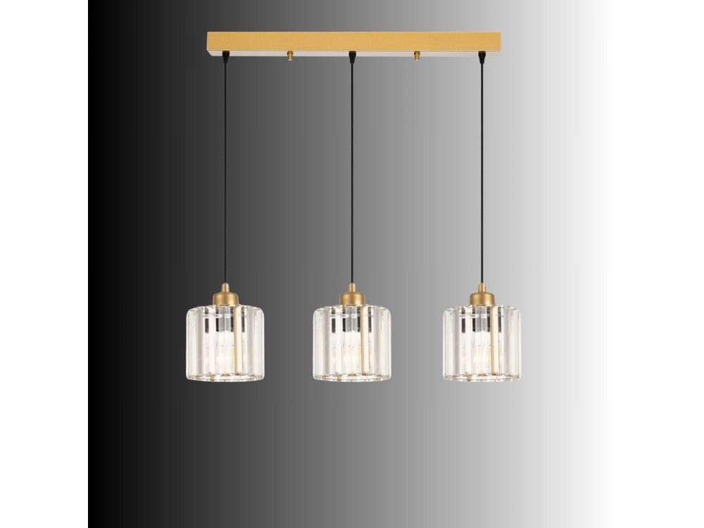 "Yakops" Metal Chandelier - 65 x 13 x 105 cm - Yellow