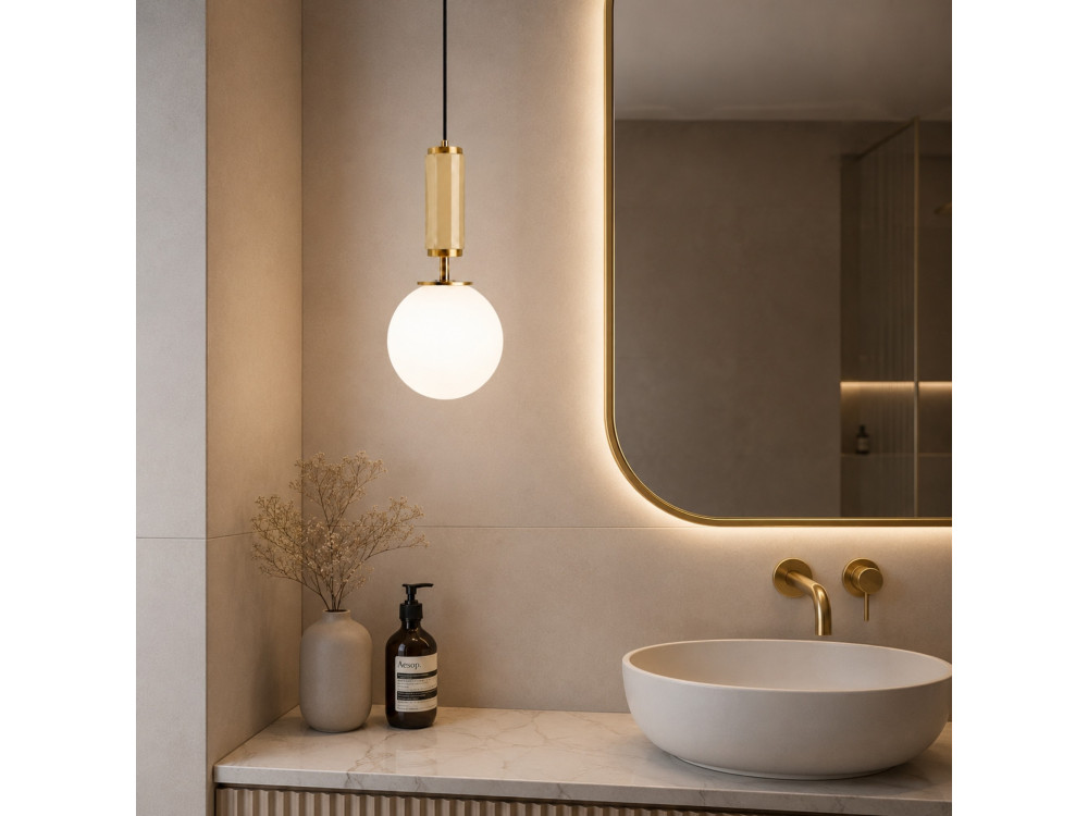 "Moira" Metal Pendant Light - 15 x 15 x 120 cm - Yellow