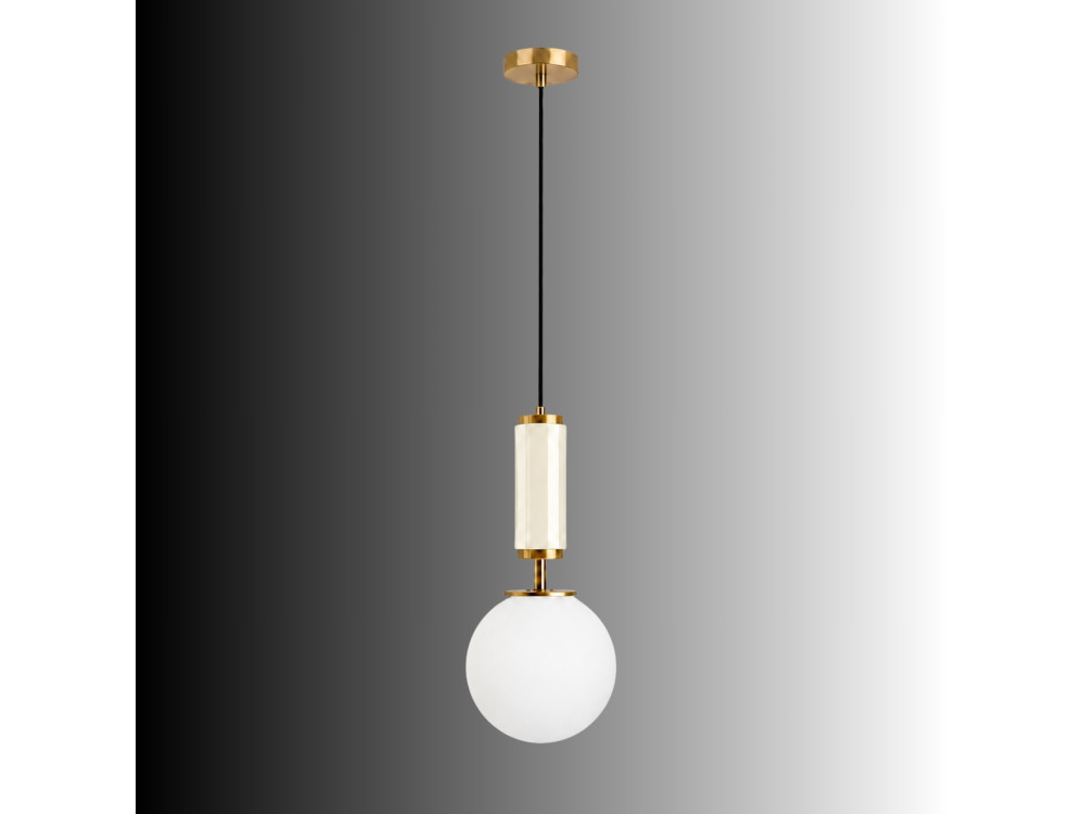 "Moira" Metal Pendant Light - 15 x 15 x 120 cm - Beige