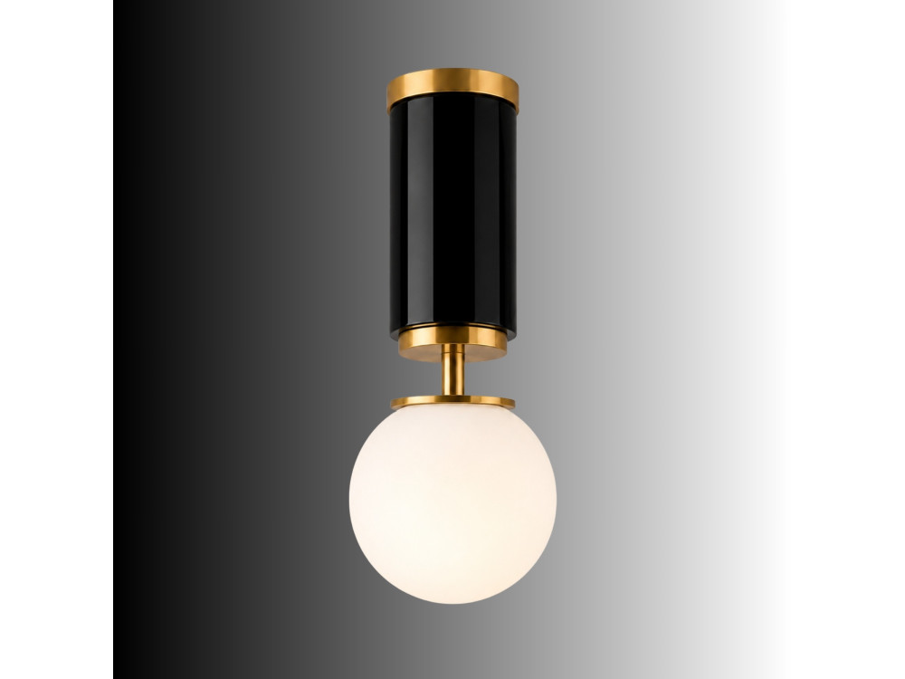 "Moira" Metal Ceiling Light - 15 x 15 x 38 cm - Black