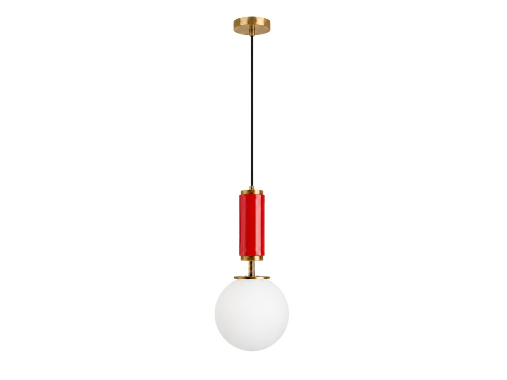 "Moira" Metal Pendant Light - 15 x 15 x 120 cm - Red