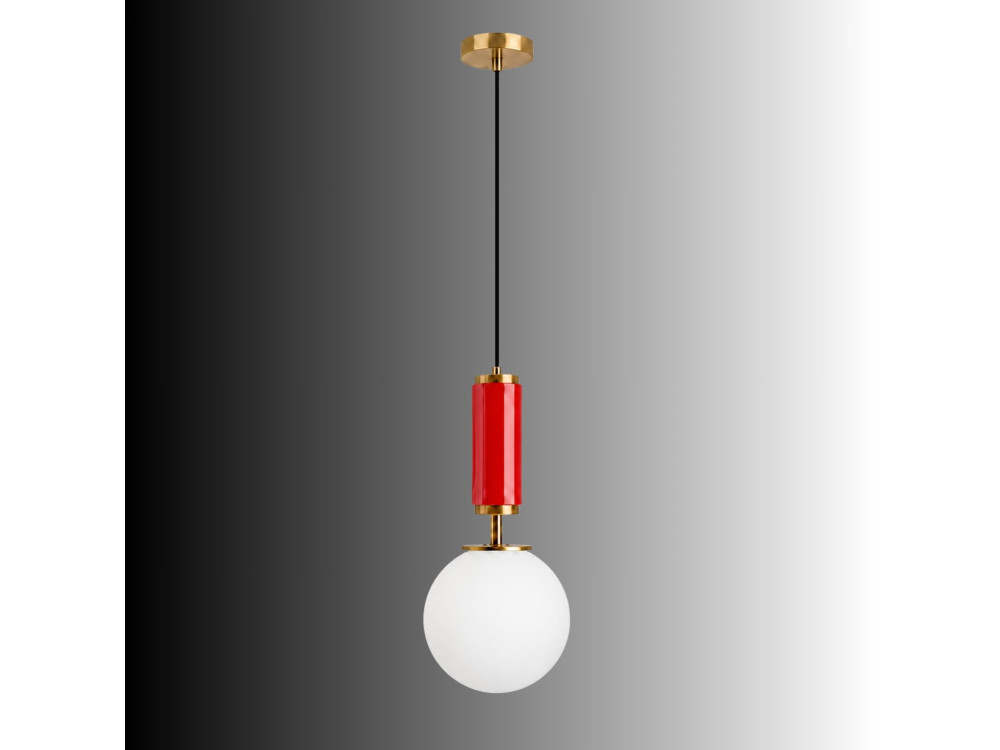 "Moira" Metal Pendant Light - 15 x 15 x 120 cm - Red