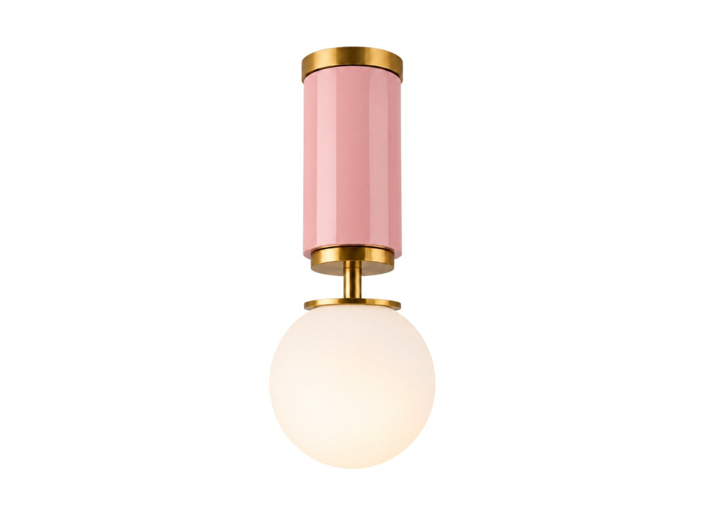 "Moira" Metal Ceiling Light - 15 x 15 x 38 cm - Pink