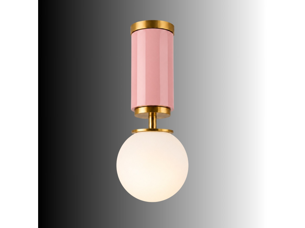 "Moira" Metal Ceiling Light - 15 x 15 x 38 cm - Pink