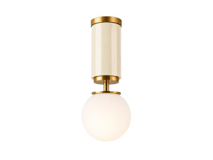 "Moira" Metal Ceiling Light - 15 x 15 x 38 cm - Beige