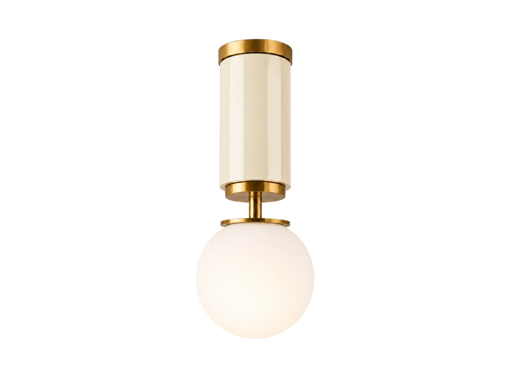 "Moira" Metal Ceiling Light - 15 x 15 x 38 cm - Beige