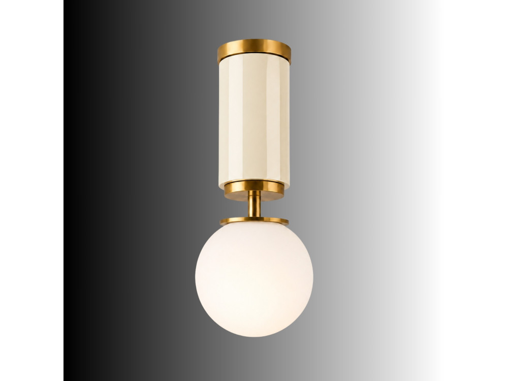 "Moira" Metal Ceiling Light - 15 x 15 x 38 cm - Beige