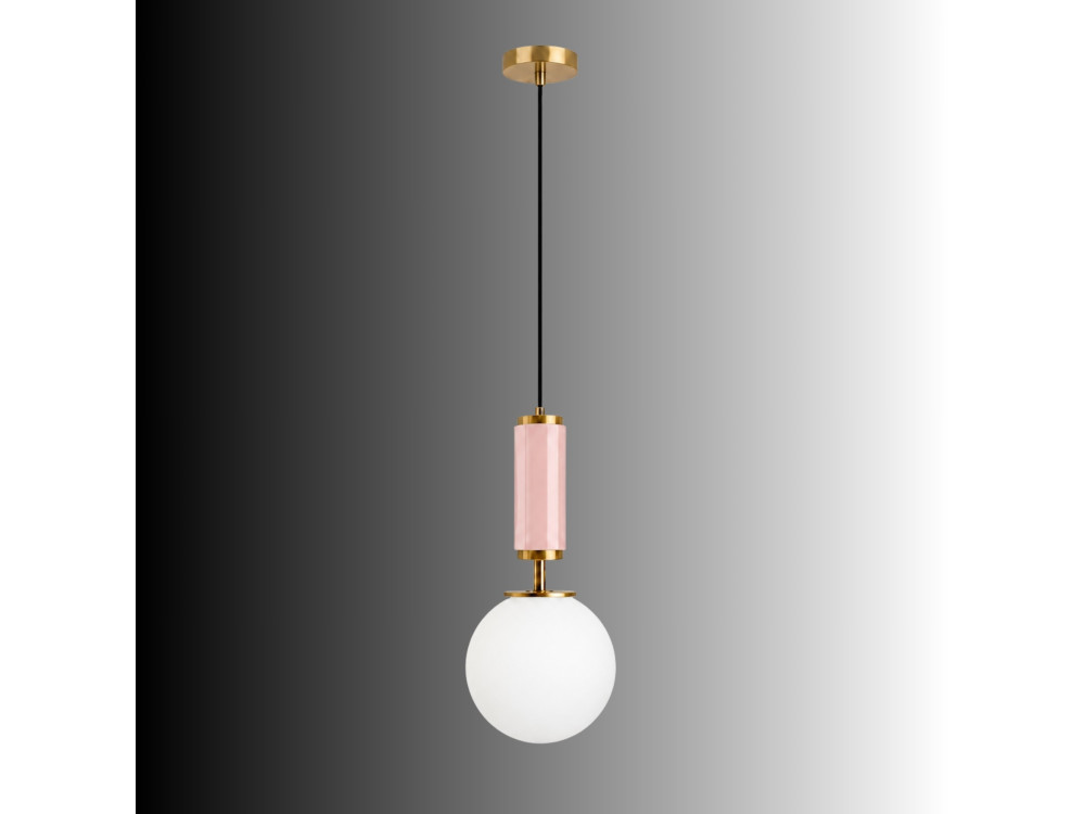 "Moira" Metal Pendant Light - 15 x 15 x 120 cm - Pink