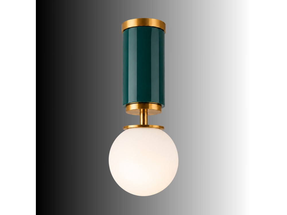 "Moira" Metal Ceiling Light - 15 x 15 x 38 cm - Green