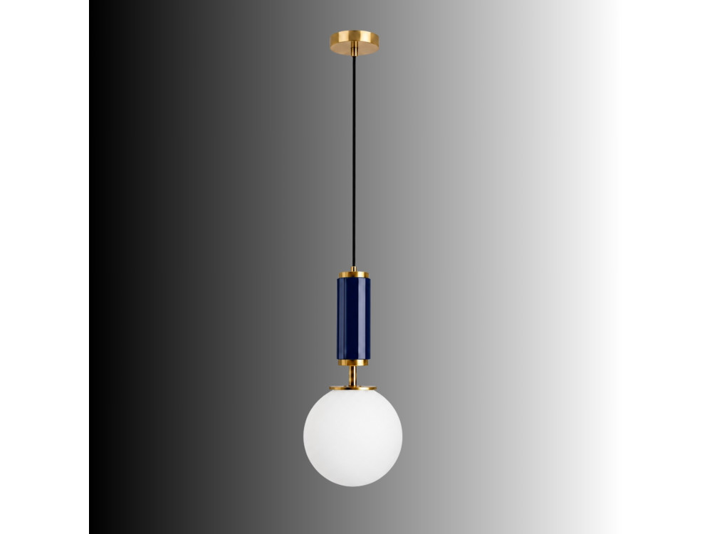 "Moira" Metal Pendant Light - 15 x 15 x 120 cm - Blue