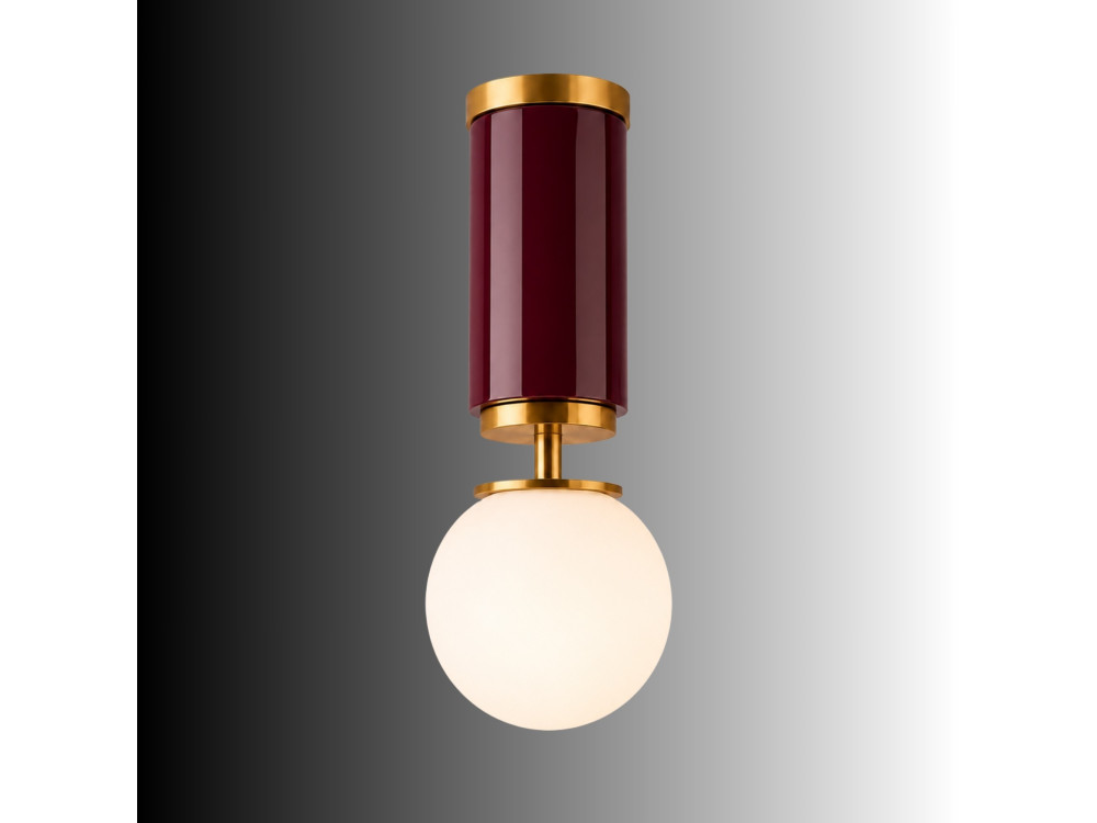 "Moira" Metal Ceiling Light - 15 x 15 x 38 cm - Red