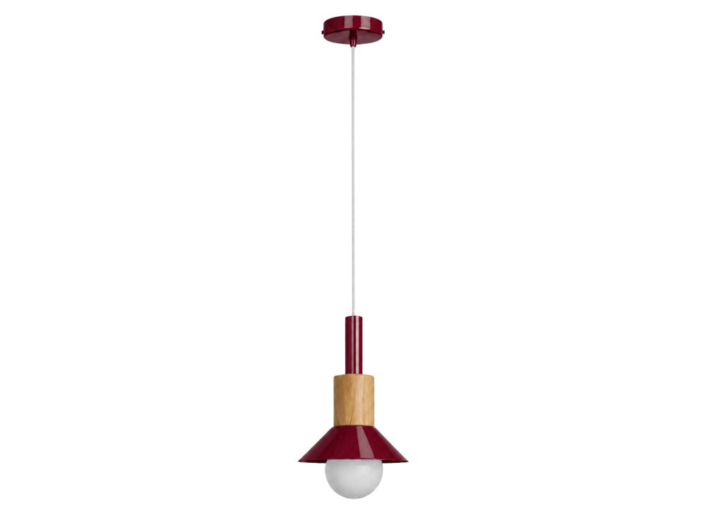 "Elwood" Metal Pendant Light - 14 x 26 cm - Red