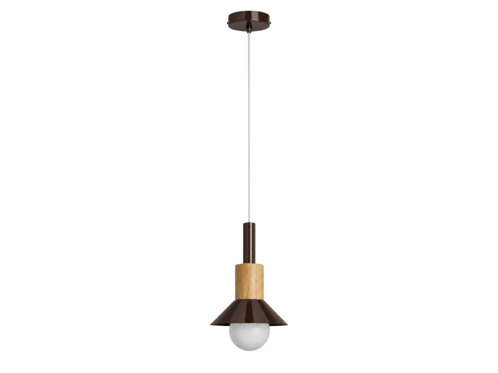 "Elwood" Metal Pendant Light - 14 x 26 cm - Brown