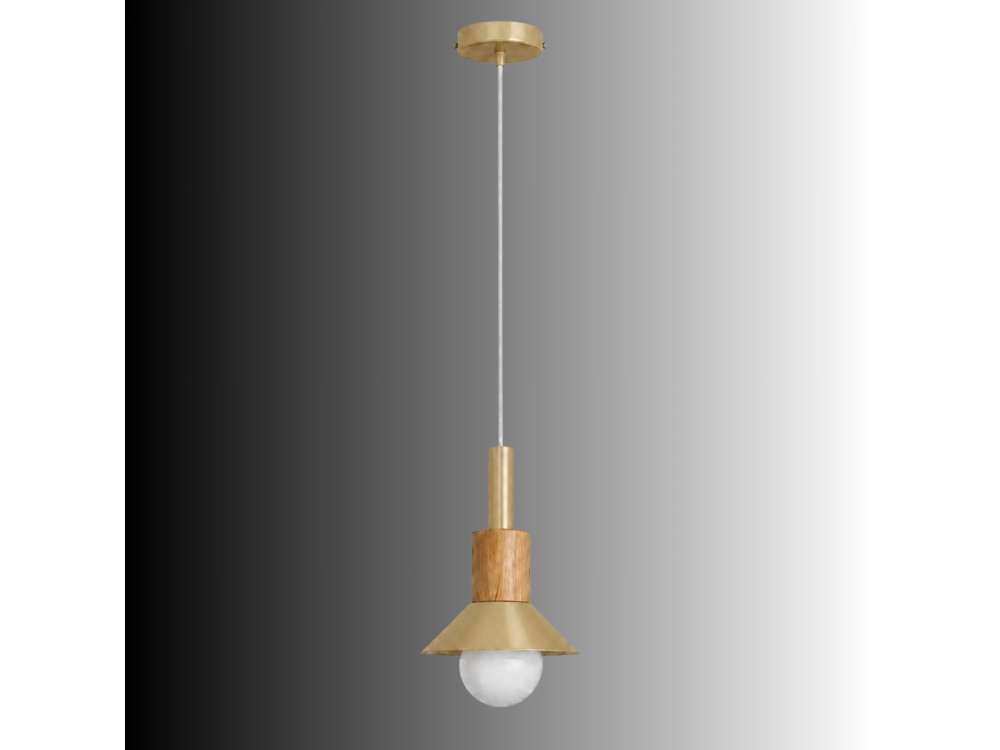 "Elwood" Metal Pendant Light - 14 x 26 cm - Yellow