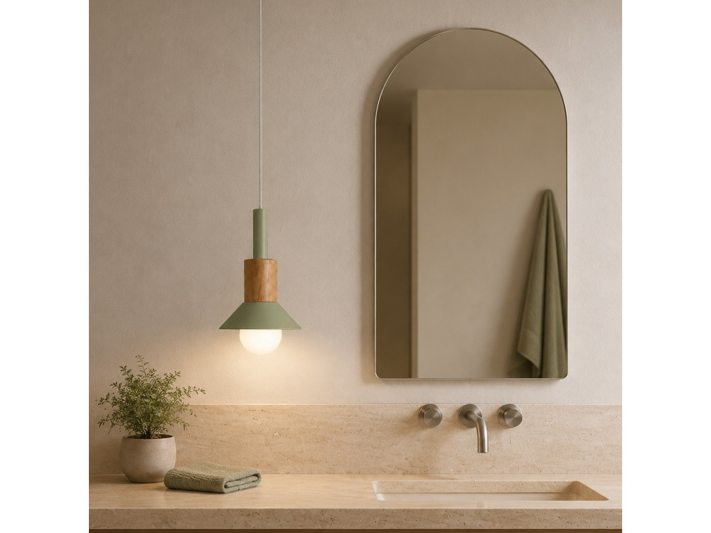 "Elwood" Metal Pendant Light - 14 x 26 cm - Green