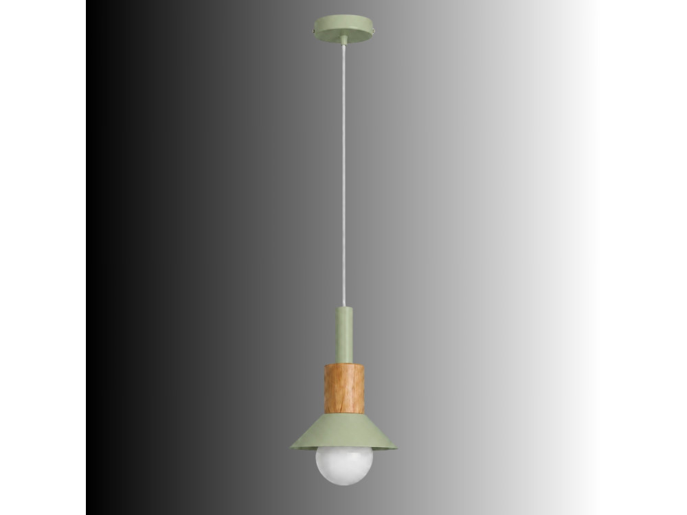 "Elwood" Metal Pendant Light - 14 x 26 cm - Green
