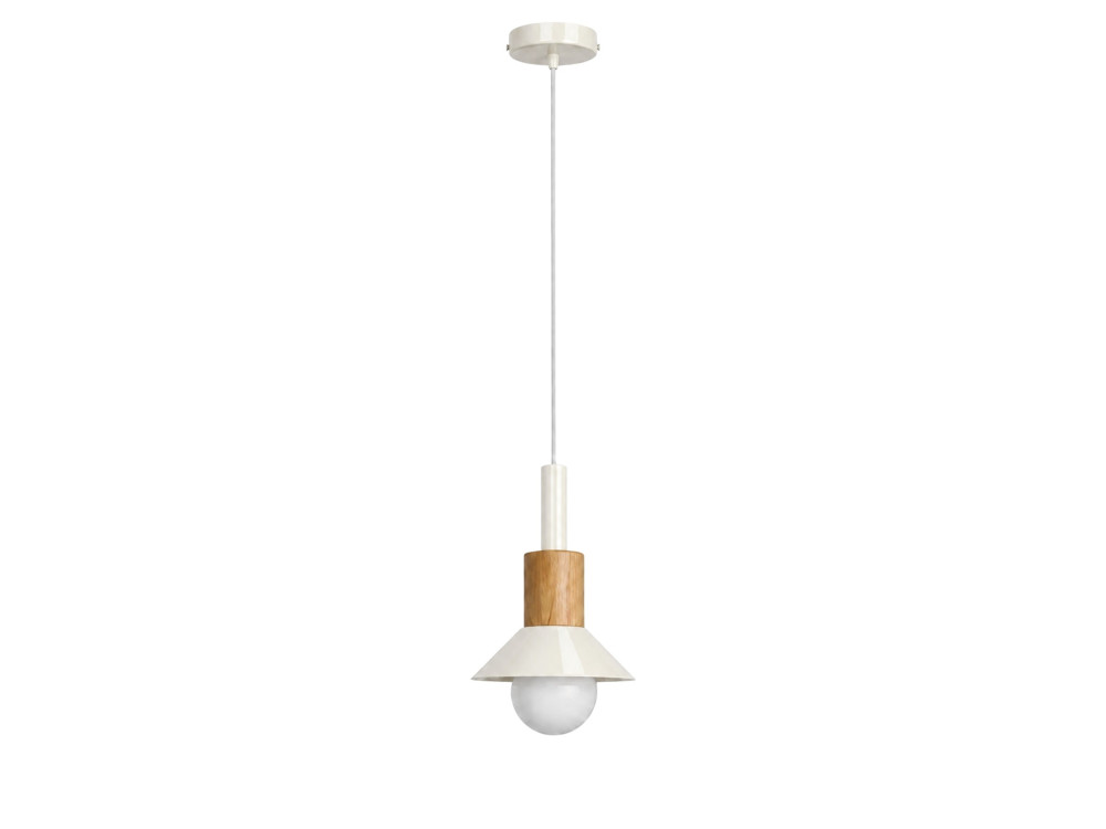 "Elwood" Metal Pendant Lamp - 10 x 25 cm - Beige