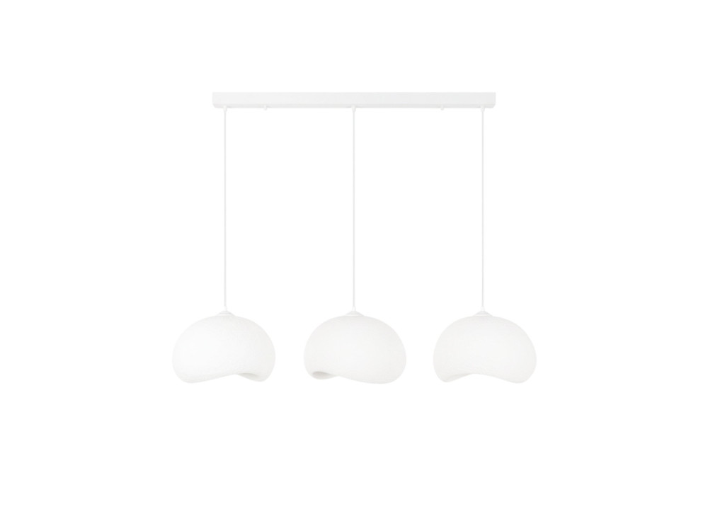 "Yontu" Metal Chandelier - 27 x 30 x 65 cm - White