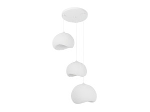 "Yontu" Metal Chandelier - 55 x 29 x 120 cm - White