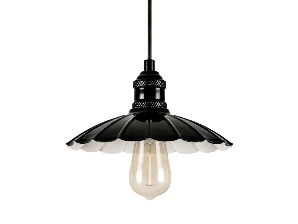 "Volan" Metal Pendant Light - 25 x 25 cm - Black