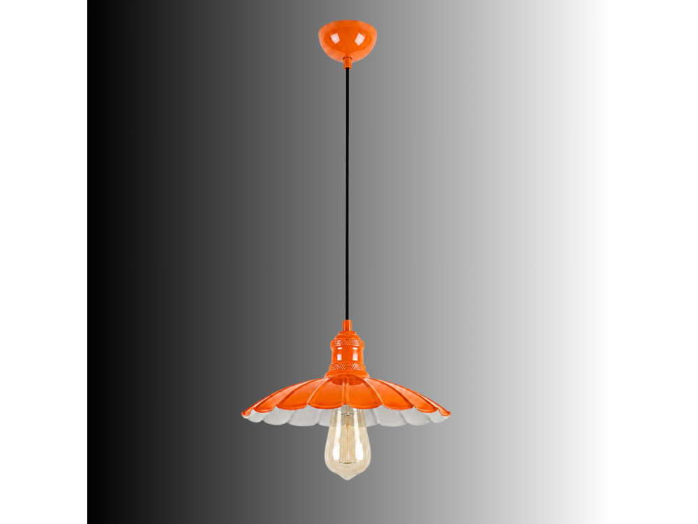 "Volan" Metal Pendant Light - 25 x 25 cm - Orange