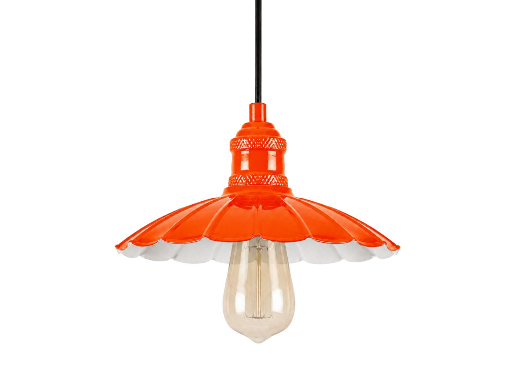 "Volan" Metal Pendant Light - 25 x 25 cm - Orange