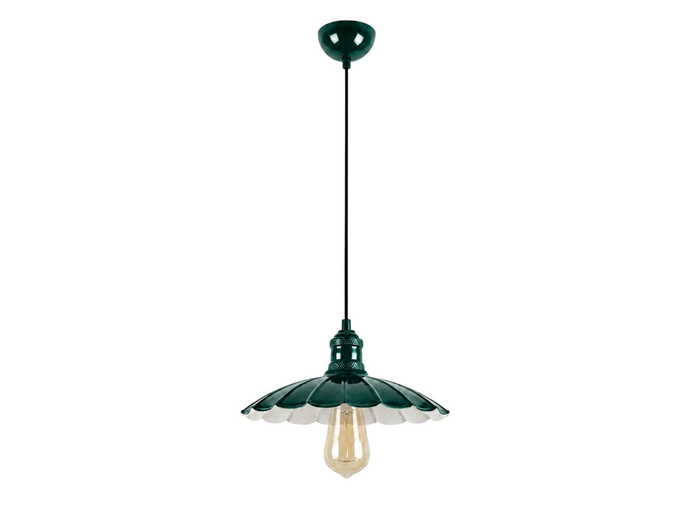 "Volan" Metal Pendant Light - 25 x 25 cm - Dark Green