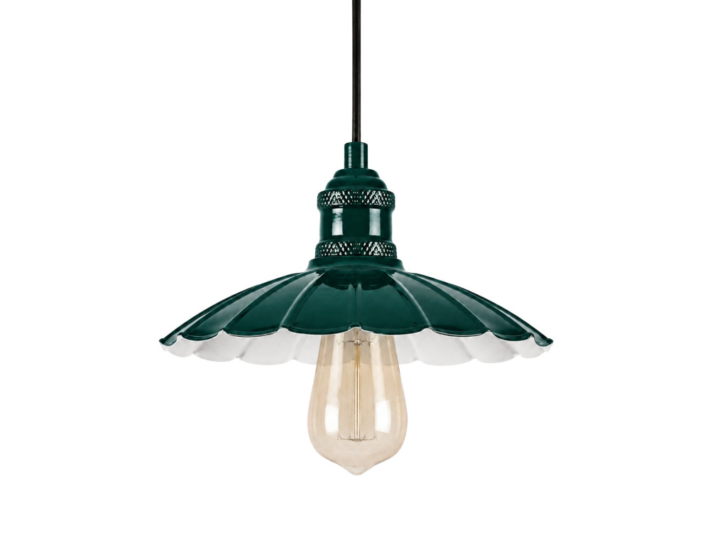"Volan" Metal Pendant Light - 25 x 25 cm - Dark Green
