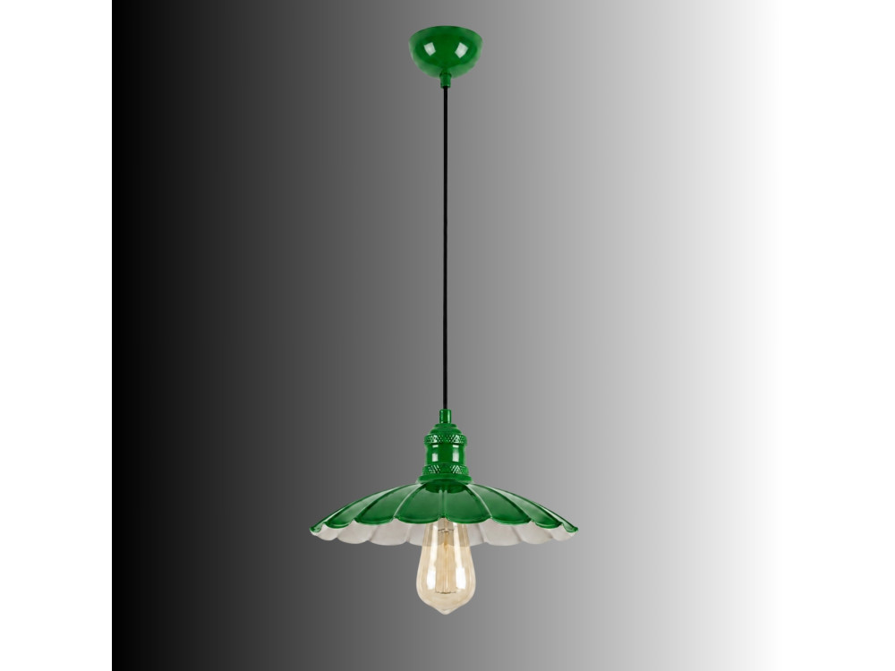 "Volan" Metal Pendant Light - 25 x 25 cm - Light Green