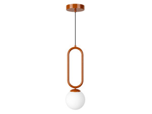 "Loop" Metal Pendant Light - 15 x 15 cm - Brown