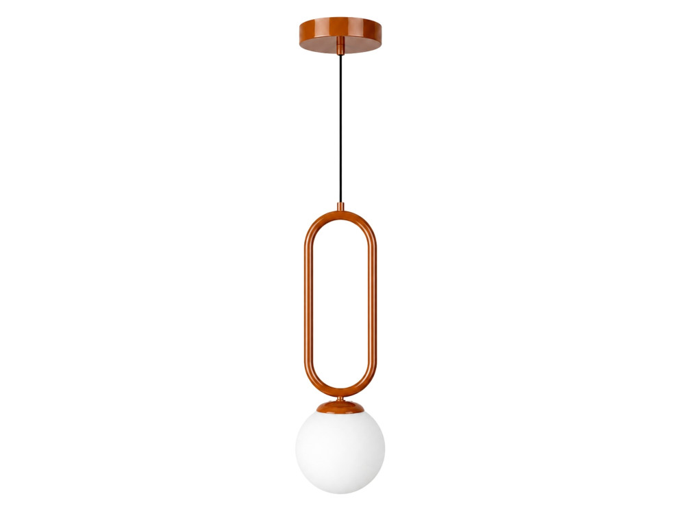 "Loop" Metal Pendant Light - 15 x 15 cm - Brown