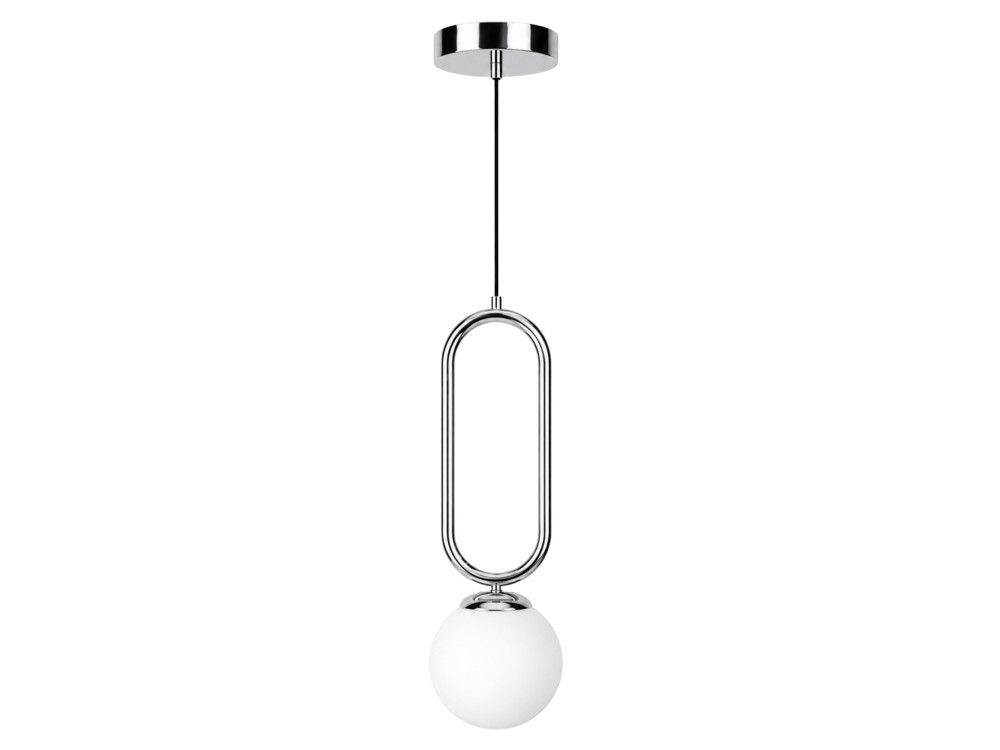 "Loop" Metal Pendant Light - 15 x 15 cm - Chrome