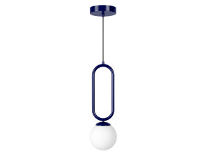 "Loop" Metal Pendant Light - 15 x 15 cm - Navy Blue