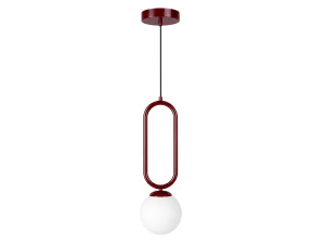 "Loop" Metal Pendant Light - 15 x 15 cm - Bordeaux