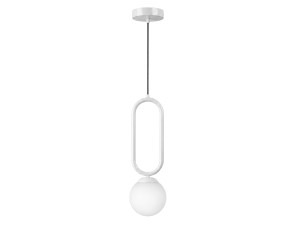 "Loop" Metal Pendant Light - 15 x 15 cm - White