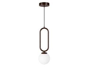 "Loop" Metal Pendant Light - 15 x 15 cm - Dark Brown
