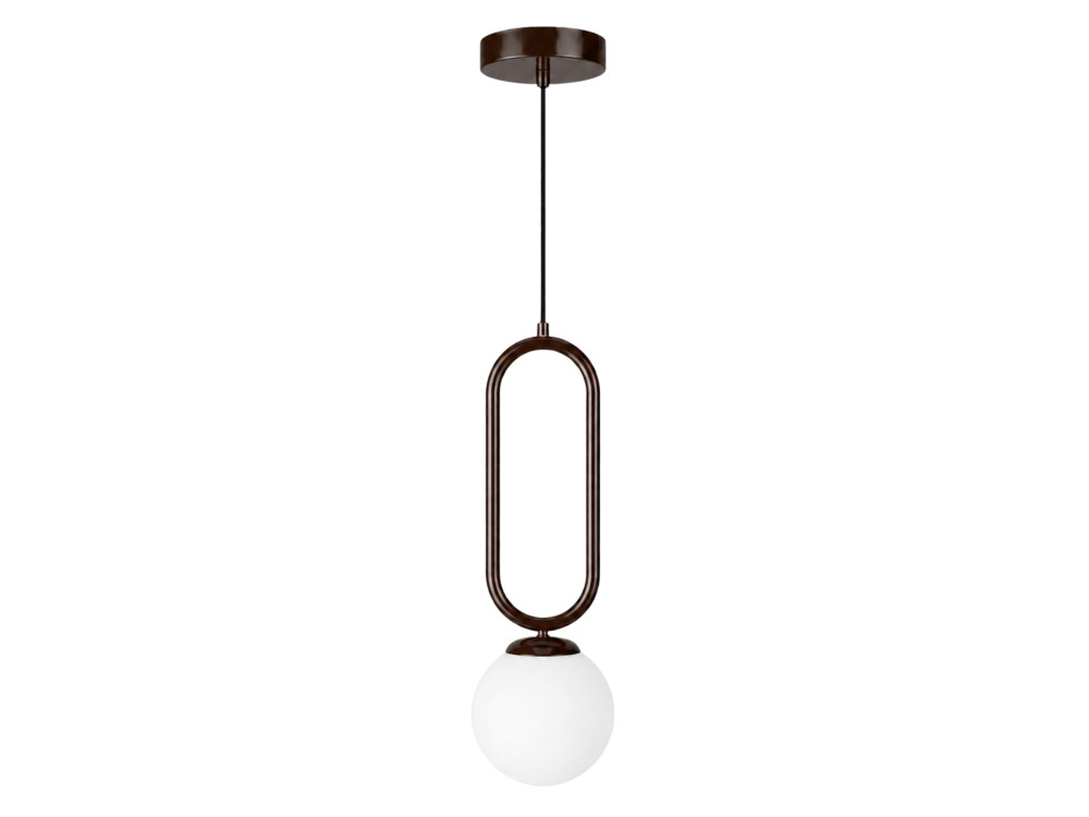 "Loop" Metal Pendant Light - 15 x 15 cm - Dark Brown