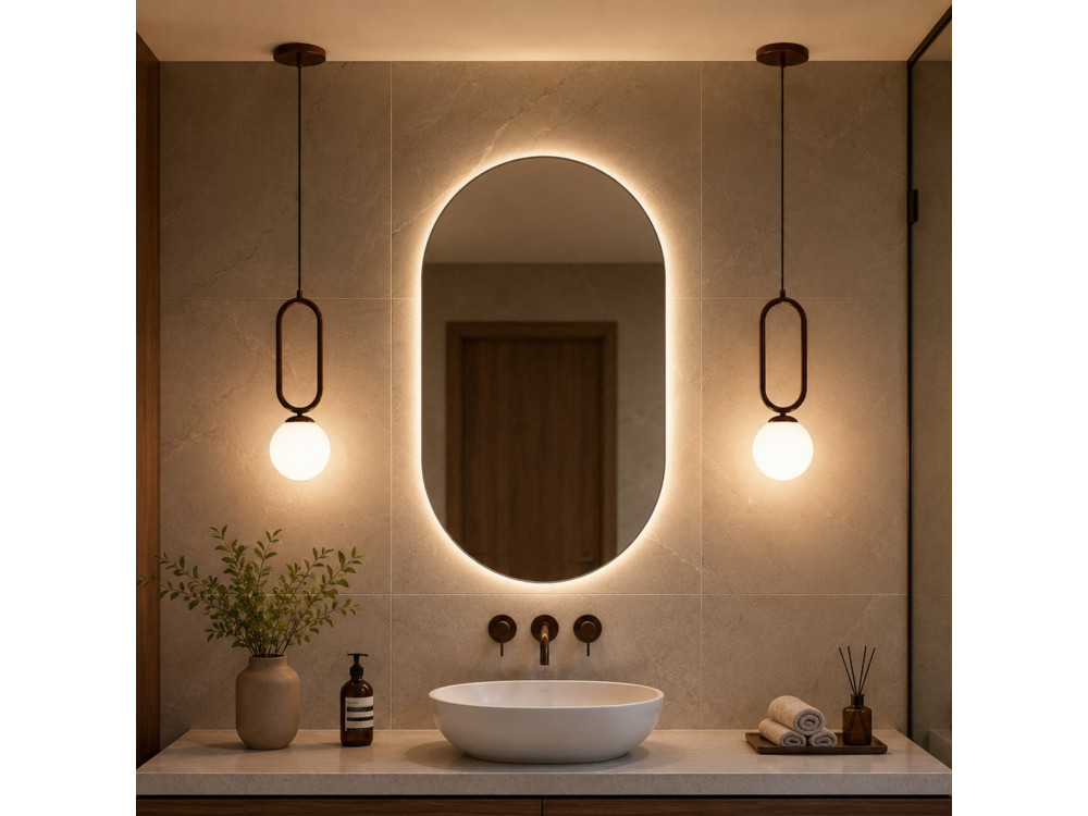 "Loop" Metal Pendant Light - 15 x 15 cm - Dark Brown