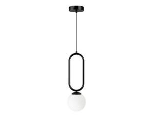 "Loop" Metal Pendant Light - 15 x 15 cm - Black