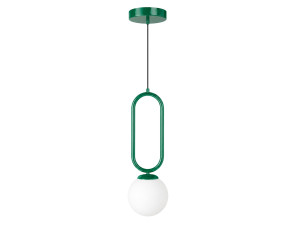 "Loop" Metal Pendant Light - 15 x 15 cm - Dark Green