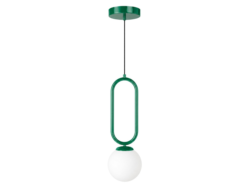 "Loop" Metal Pendant Light - 15 x 15 cm - Dark Green
