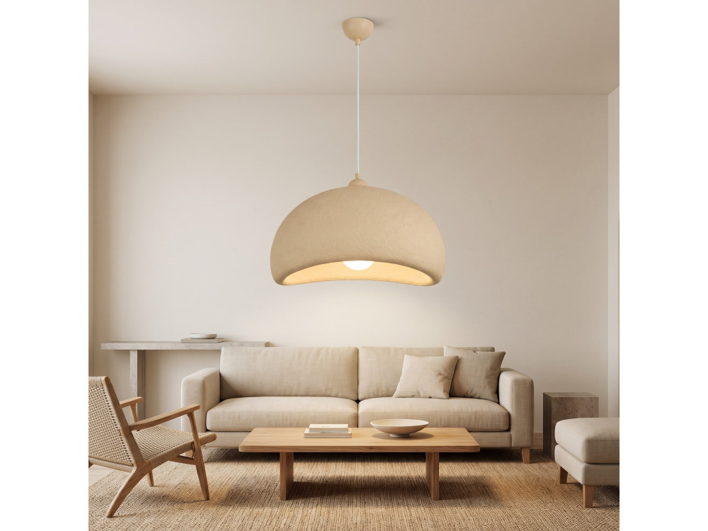 "Beta" Metal Pendant Light - 40 x 32 cm - Beige